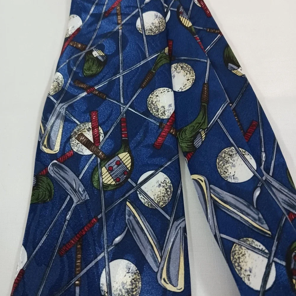 Unbranded Golf Club Tie Mens One Size Blue Excellent Sports Novelty Necktie